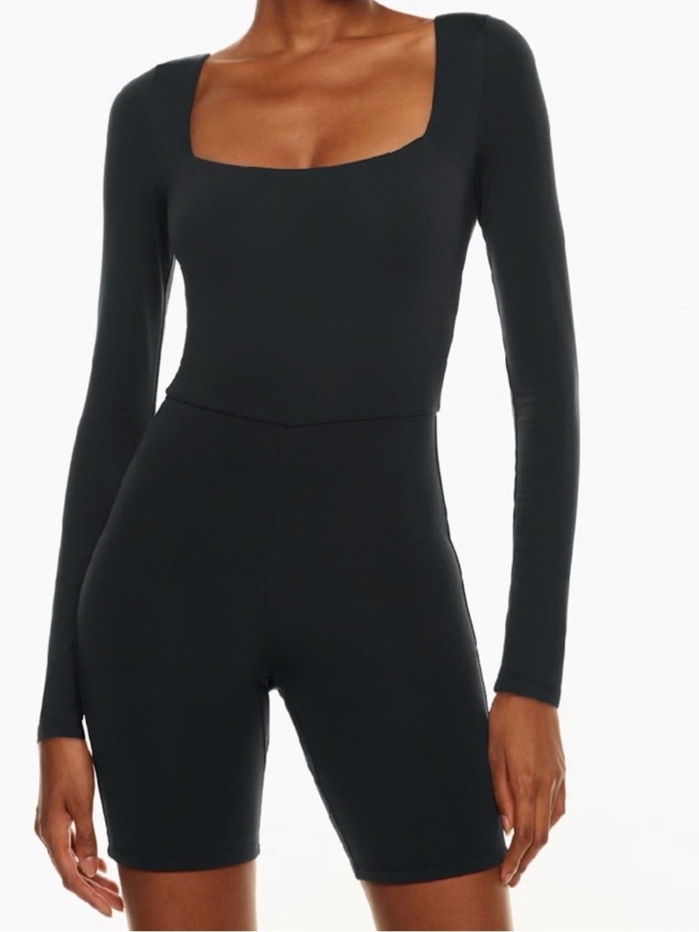 Aritzia Babaton Black Long-Sleeve Square-Neck Bodysuit - Picture 2 of 4